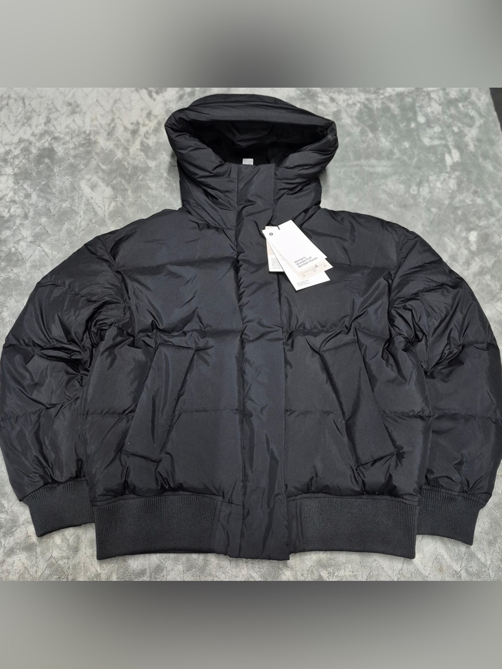 Lululemon Wunder Puff Down Bomber Hooded Jacket Women’s Small Black LW4CPQS